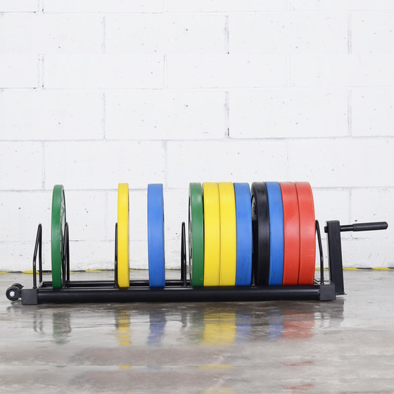 Strength area removable rack trolley barbell plate rack