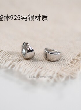 高级感S925银水滴耳扣耳钉小众