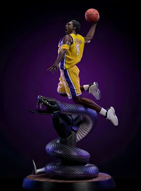 NBA 黑曼巴科比手办 篮球明星科比的精品模型摆件雕像 传奇再现