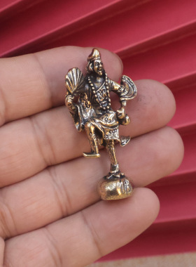 复古黄铜活佛济公铜像桌面摆件古玩杂项铜雕佛像工艺品老铜器人物