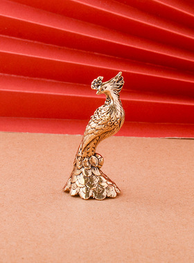 OTHER孔雀小摆件家居客厅玄关办公室桌面装饰品工艺品开业礼品