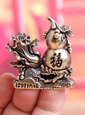 纯铜葫芦摆件百财葫芦白菜福禄家用办公室装饰工艺品店铺开业礼品