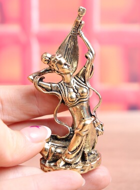 黄铜飞天仕女摆件家居装饰品办公室桌面小摆设创意工艺品