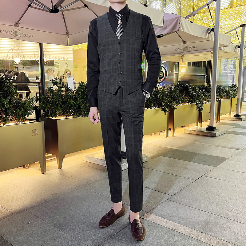 定制logo酒吧KTV台球厅桌球餐饮服务员工作服男西装马甲背心坎肩 - 图2