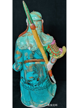 雕塑陶瓷财神爷站像店铺供奉家用武财神关公佛像招财摆件58公分CM