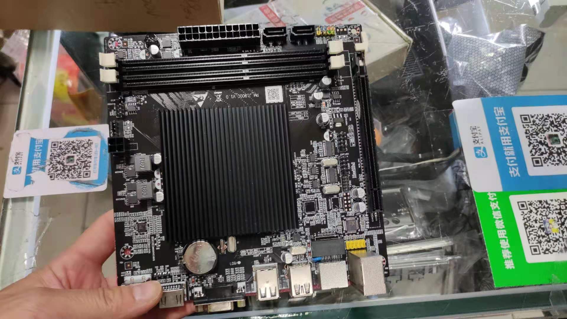 J1900工控主板220V/PCIe/PM-J1900C/VGA+HDMI/NAS群晖主板无风扇-图1