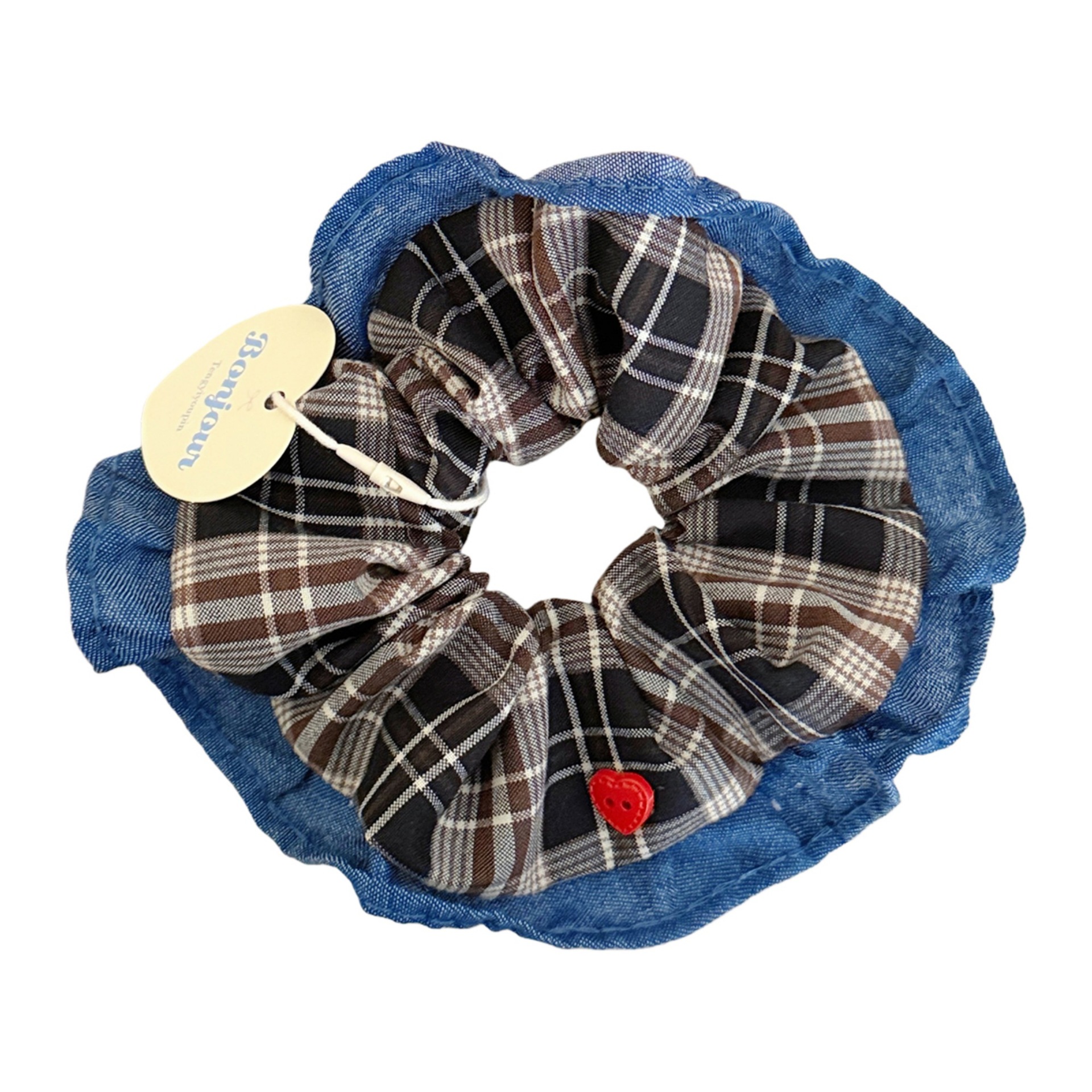 格纹牛仔布花大肠发圈五六块钱的东西2-5元义乌小商品6小玩意好物 - 图3