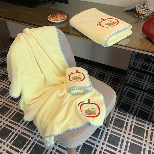 馨帮帮杂货铺原创 吸水速干毛巾可爱大人裹巾苹果小熊卡通浴巾女