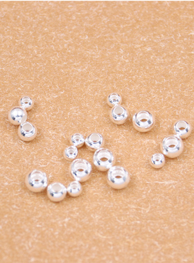 999纯银转运珠光珠款佛珠编织配件本命年手工隔珠饰品散珠DIY