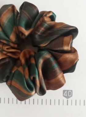 香云纱纯丝花箩紫色花大发圈高级感头花橡皮筋肠圈盘发马尾头饰