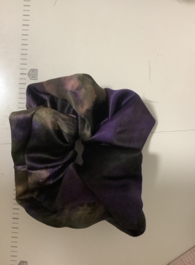 香云纱重缎胡丝手感紫色油画玫瑰发圈大肠圈头花橡皮筋盘发马尾