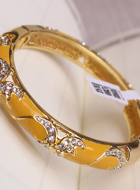 景泰蓝手镯时尚镶钻手链正宗老北京宫廷复古开口镯子特色手工艺品