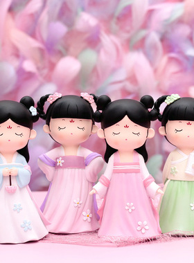 唐朝公主女生桌面装饰摆件傲娇可爱古风娃娃少女心送女朋友礼物