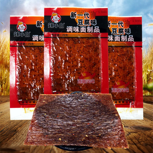 周小玲双色豆腐辣条20g*60袋包邮日本豆腐辣片80后童年怀旧零食 - 图3