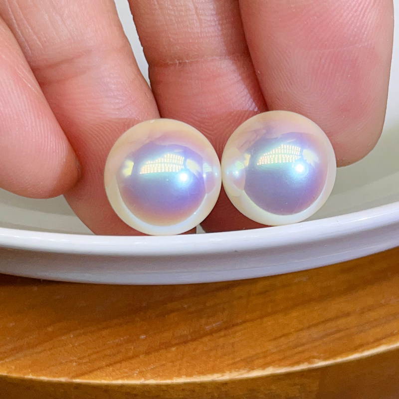 S925纯银亚丁湾极光海贝珍珠正圆无瑕耳环不过敏时尚大气耳坠耳饰,淘宝优惠券,粉丝福利购,淘宝优惠卷