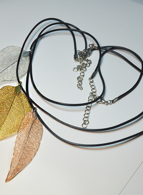 民族风时尚可爱天然树叶坠子叶子吊坠轻奢高级设计感小众树叶项链