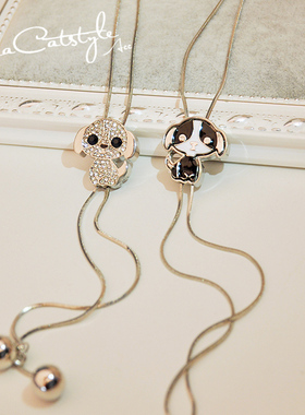 SeaCat合金女小狗长款项链