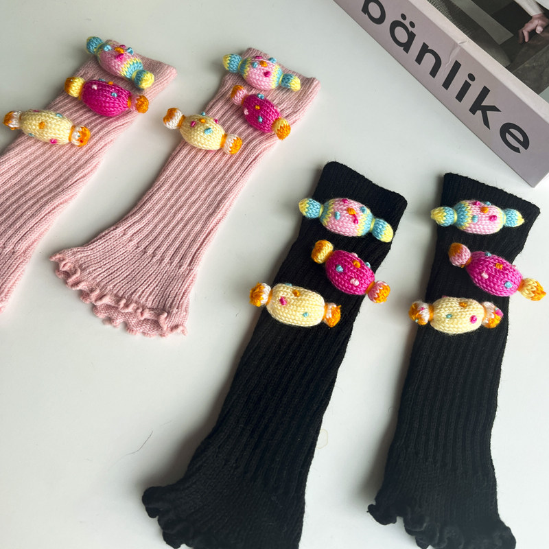 婴儿秋冬新款可爱卡通立体糖果堆堆袜套女宝宝彩色针织堆堆小腿套,淘宝优惠券,粉丝福利购,淘宝优惠卷