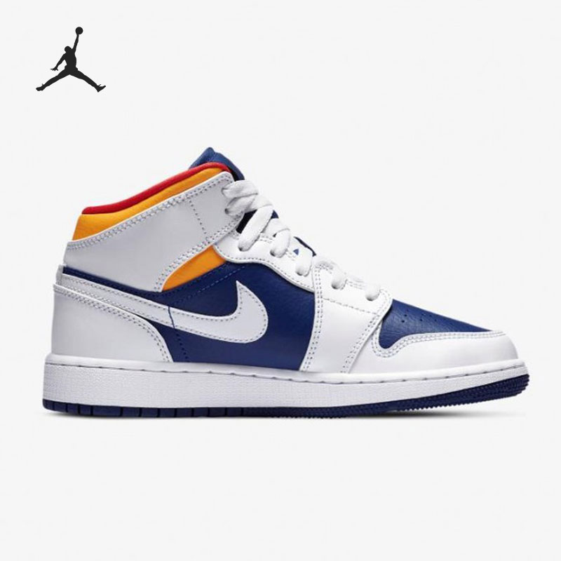 Nike/耐克正品 AIR JORDAN 1 MID AJ1大童运动篮球鞋 554725-131-图1