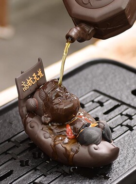 茶宠哪吒摆件精品可养紫砂茶玩个性可爱茶具桌迷你盘配件家居摆设