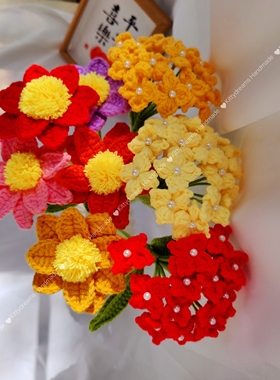 毕业年宵花成品毛线钩织编织小雏菊蓝颜小菊可爱菊玫瑰花束情人节