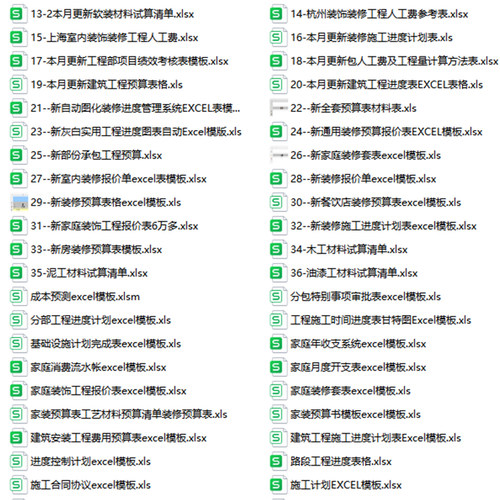 家装室内装修预算报价表工装施工工程材料价格表清单半包全包模板 - 图0