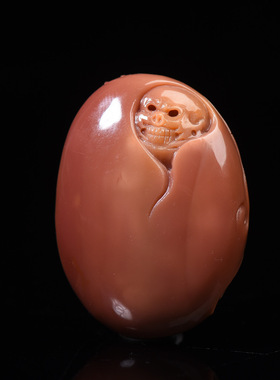 糯米来啦 天然阿拉善玛瑙彩玉一念之间吊坠佛魔一体骷髅 支持定制