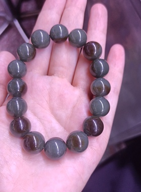 和田玉且末蓝带糖色卡12mm手串