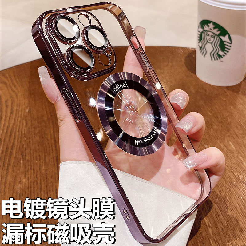 iphone1514电镀放大镜漏标磁吸12镜头膜1311promax女全包硬手机壳 - 图0