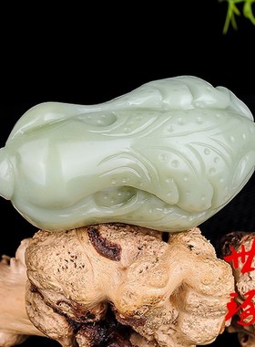和田玉糖玉白菜把件手把件