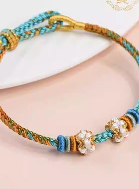 千里江山diy桃花半成品编织绳