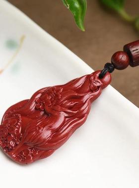 新品九尾狐吊坠项链低含量朱砂红色新年礼物包邮