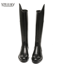 Bull Leather Long Boots Custard Western Cowboy Boots Retro Rider Boots High Cylinder Boots Equestrian Boots Riding Training Boots Long Barrel Boots