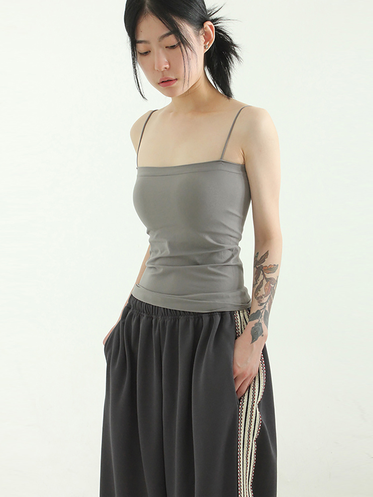 韩国代购 seamless square sleeveless top(long)内搭吊带背心-图1