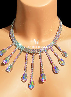 源美舞服 拉丁舞仿奥钻项链 专业黑池比赛成人国标摩登吊坠脖饰