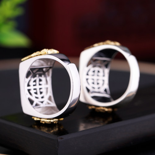 马鞍托S925纯银戒指空托镶嵌翡翠玉石蜜蜡墨玉马鞍开口戒托10*16 - 图1