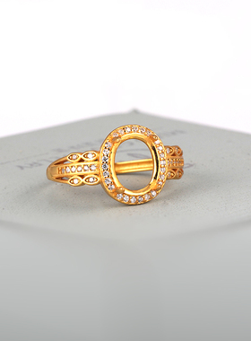 S925银戒指空托diy镶嵌戒面戒托