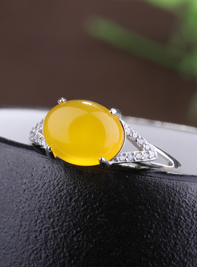 s925纯银戒指空托横款绿松石戒面