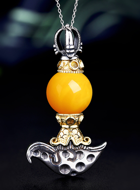 s925纯银吊坠空托金刚杵diy男士