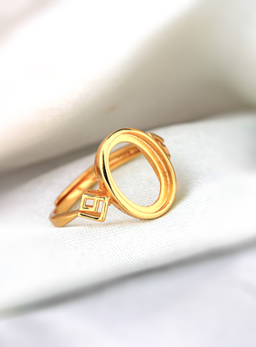 纯银镶嵌蜜蜡戒指空托