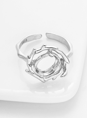 全新S925纯银戒指空托个性时尚女