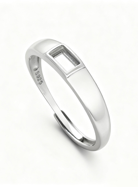 S925纯银戒指空托光面男女戒托