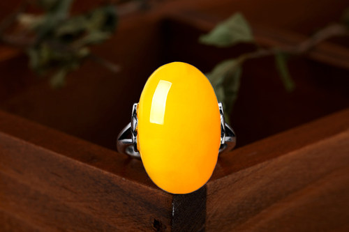 S925纯银戒指托戒托女款镶嵌蜜蜡戒托空托复古戒指托 12*18 14*24 - 图0