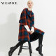 Yue Space Hepburn Style Fashionable Round Neck Wool Coat