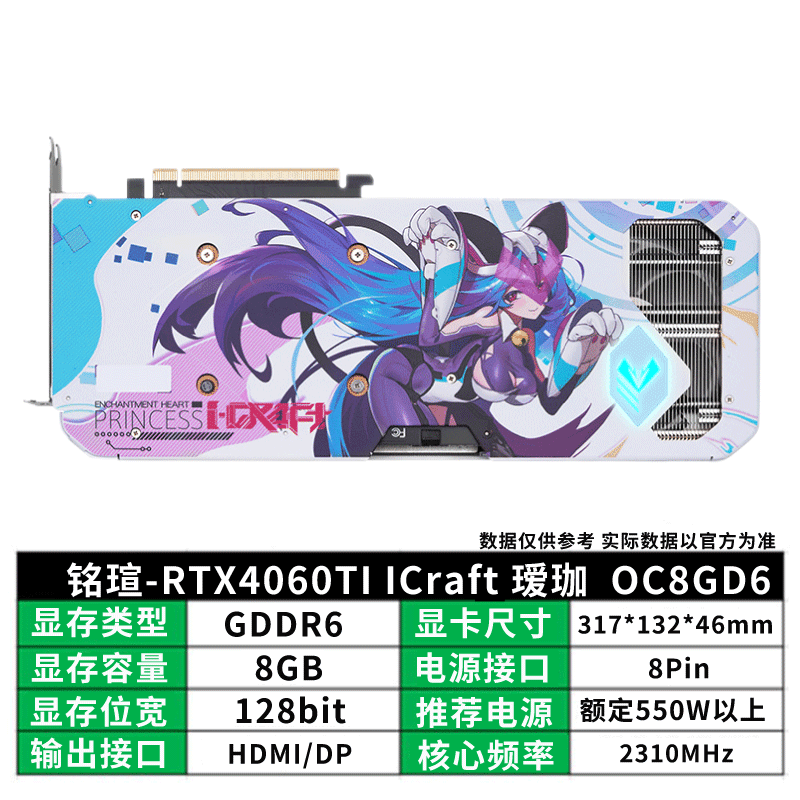 铭瑄4060TI/1660Super /4060电竞之心/瑷珈 D6X游戏独立显卡 - 图3