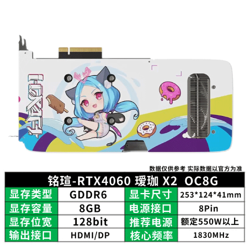 铭瑄4060TI/1660Super /4060电竞之心/瑷珈 D6X游戏独立显卡 - 图2