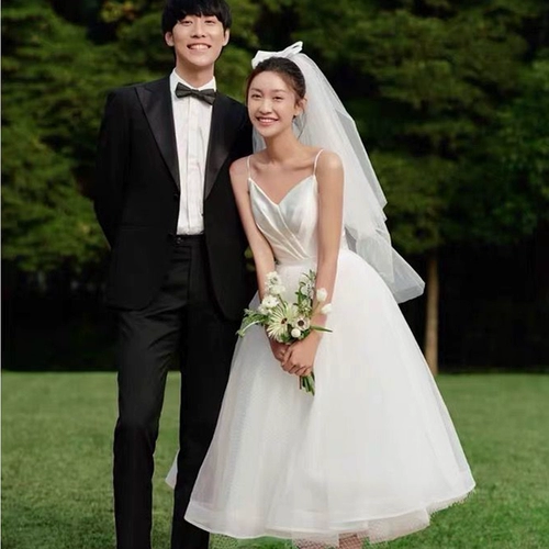 Свежее свадебное платье для влюбленных, короткое вечернее платье, реквизит для фотографии