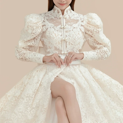 Ретро кружевное свадебное платье для влюбленных, французский стиль