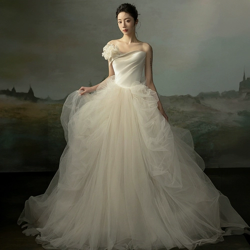 Топ без лямок на лацкан подходит для фотосессий для влюбленных, свадебное платье, в корейском стиле, в цветочек