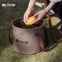 LTHW Brigade Totem Portable Outdoor Foldable Bucket Camping Trip Water Basin Washbasin Laundry Bag Round Bubble Feet